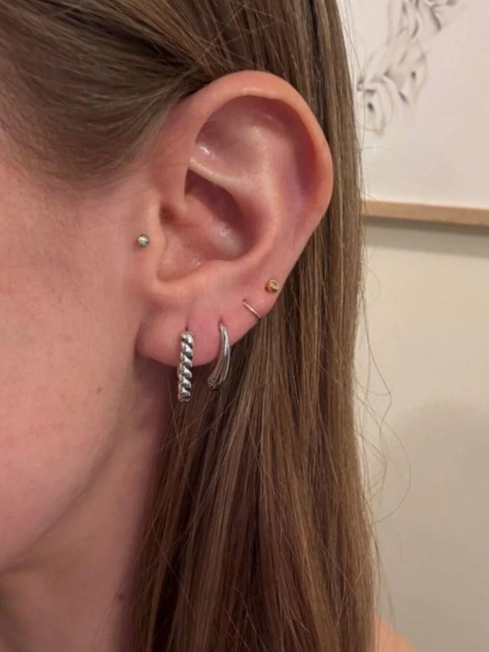 The Bailey Sterling silver oval hoops hoop earrings twist twisted